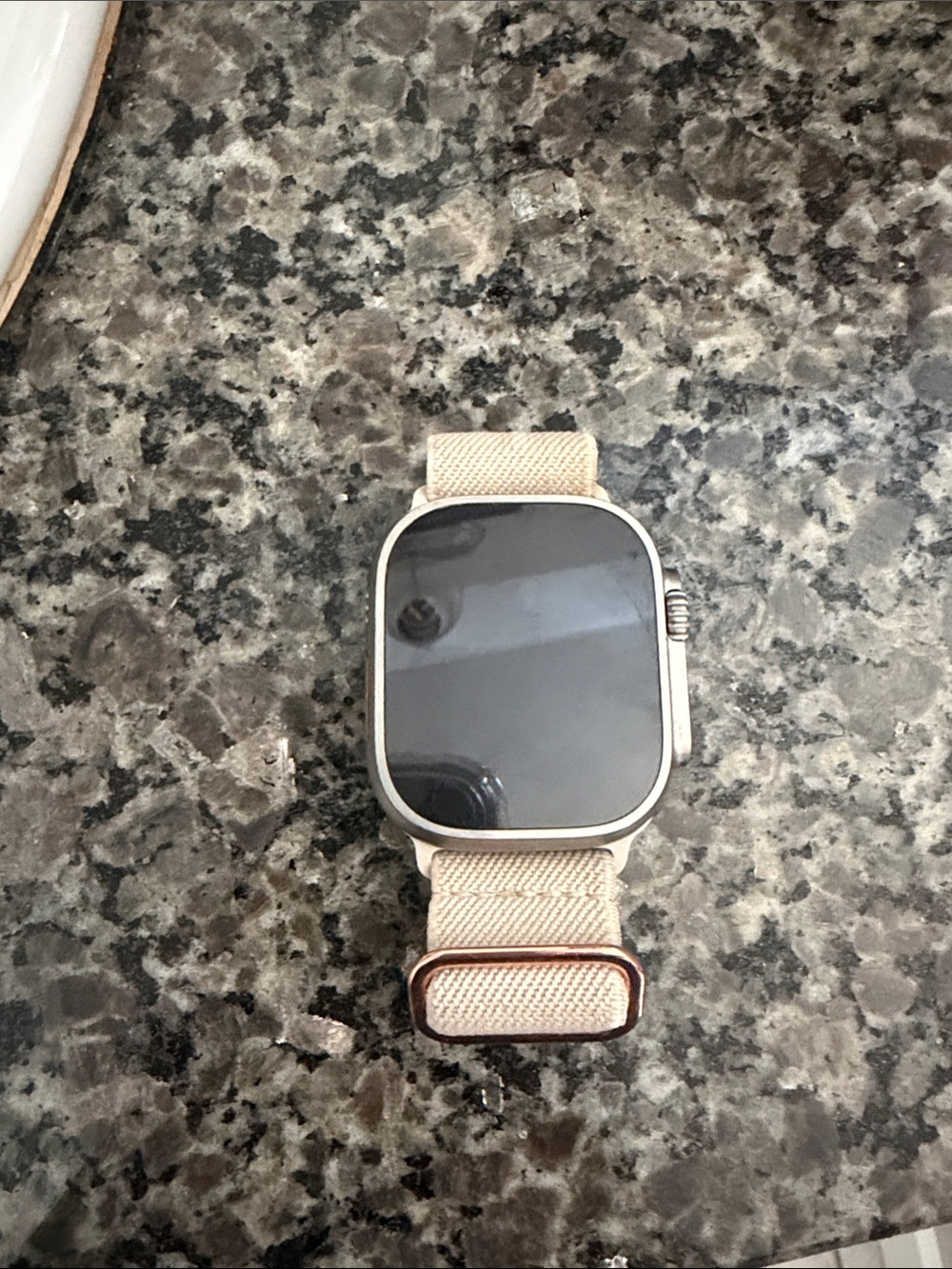 Apple ultra 2 Beige Fabric-Band Smartwatch with Silver Case